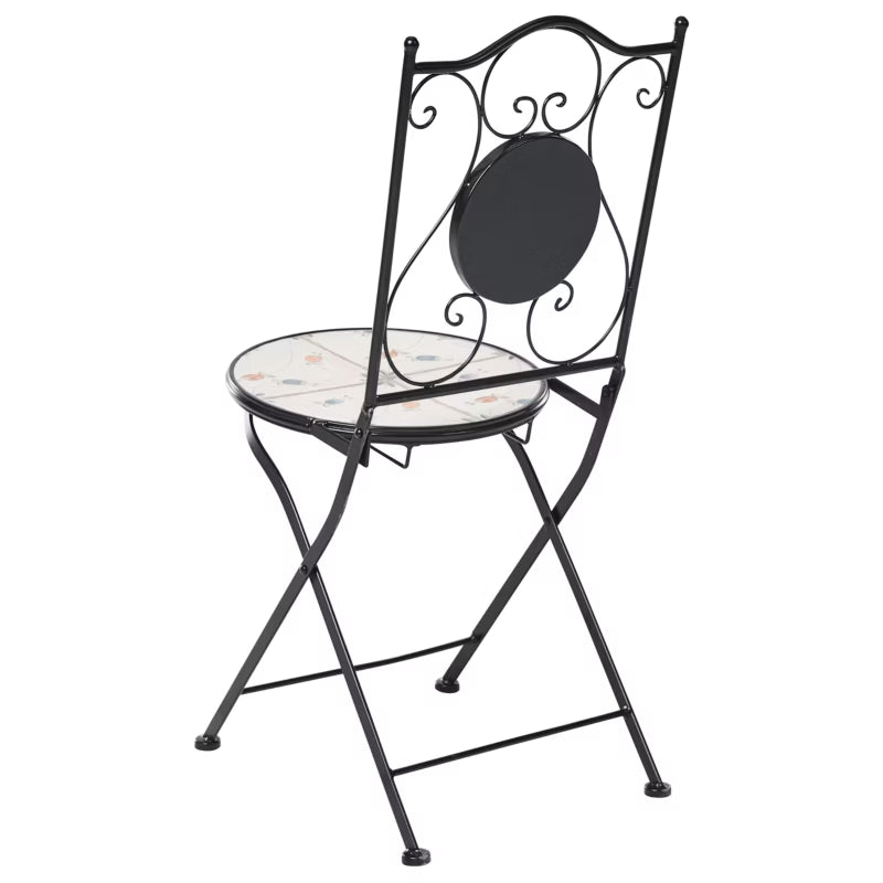 Havebordsstol Carona Skadbar 40x45x90 cm Sort 2 Stk.