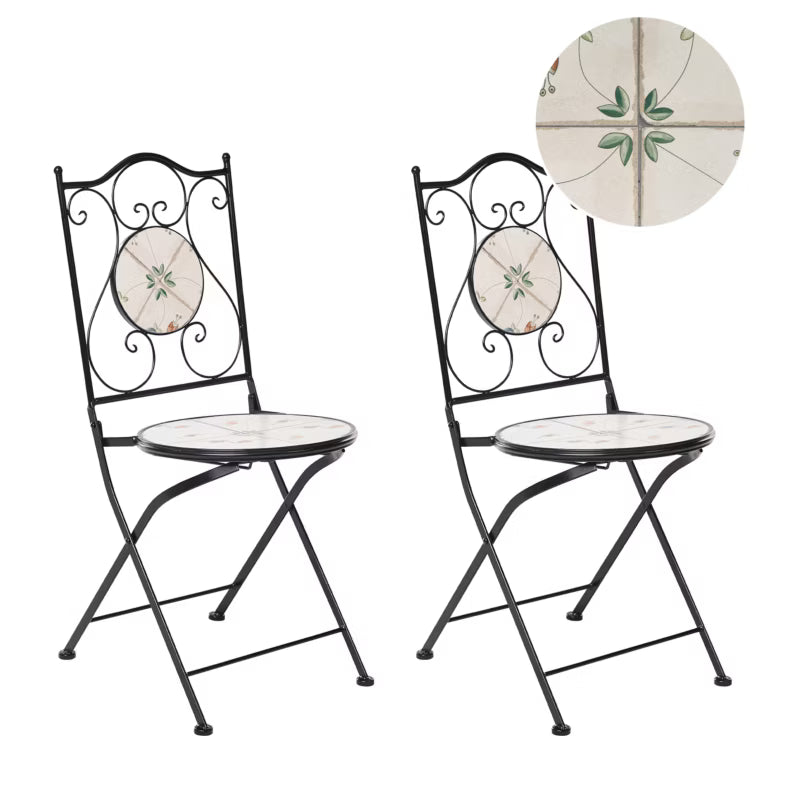 Havebordsstol Carona Skadbar 40x45x90 cm Sort 2 Stk.