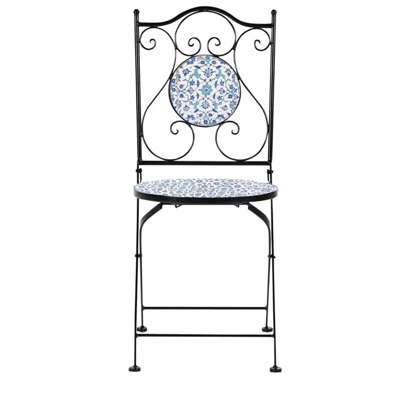 Havebordsstol Chapeco 40x45x90 cm Sort Metal 2 Stk.