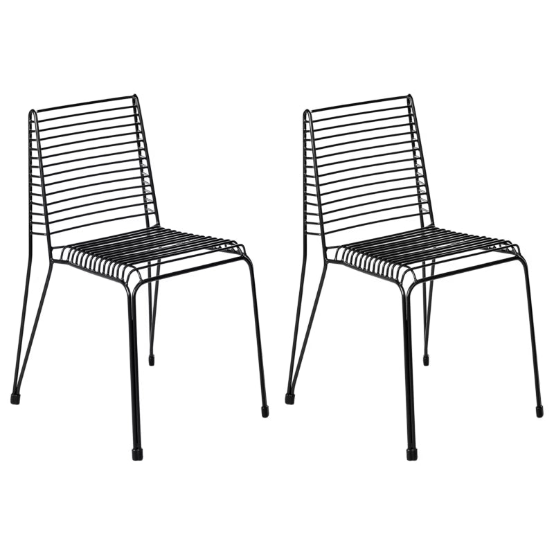 Havebordsstol Chieve 49x57 cm Sort Stål 2 Stk