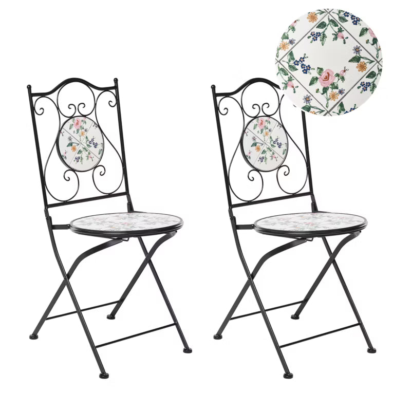 Havebordsstol Collio 40x45x90 cm Sort 2 Stk