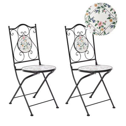 Havebordsstol Collio 40x45x90 cm Sort 2 Stk