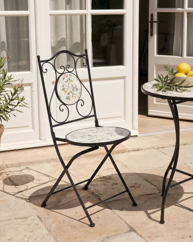 Havebordsstol Collio 40x45x90 cm Sort 2 Stk