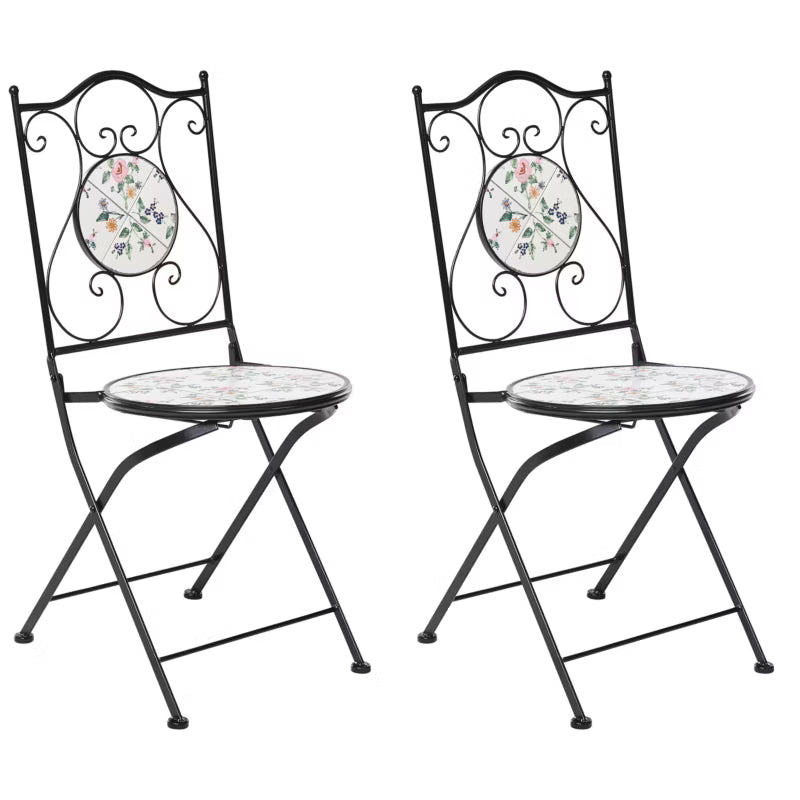 Havebordsstol Collio 40x45x90 cm Sort 2 Stk