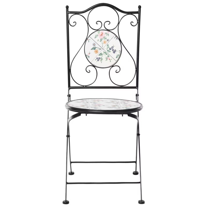 Havebordsstol Collio 40x45x90 cm Sort 2 Stk