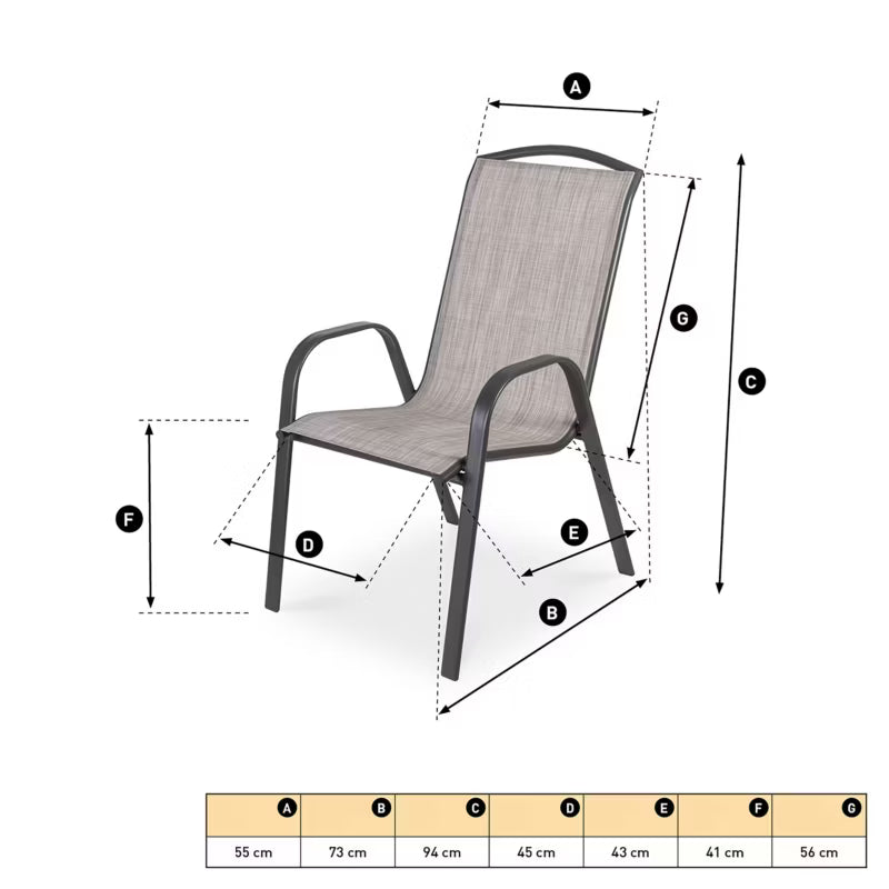 Havebordsstol FDZN 5112 4-Pak Beige Metal