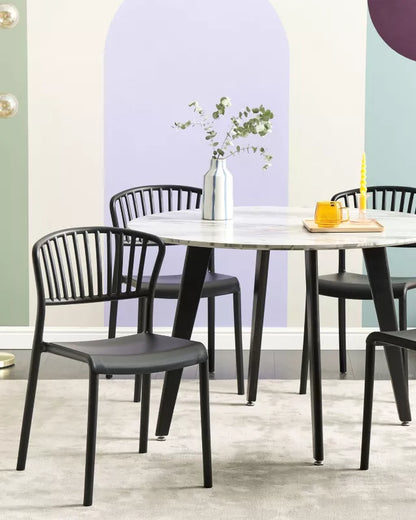 Havebordsstol Gela 45x50x78 cm Sort 4 Stk.