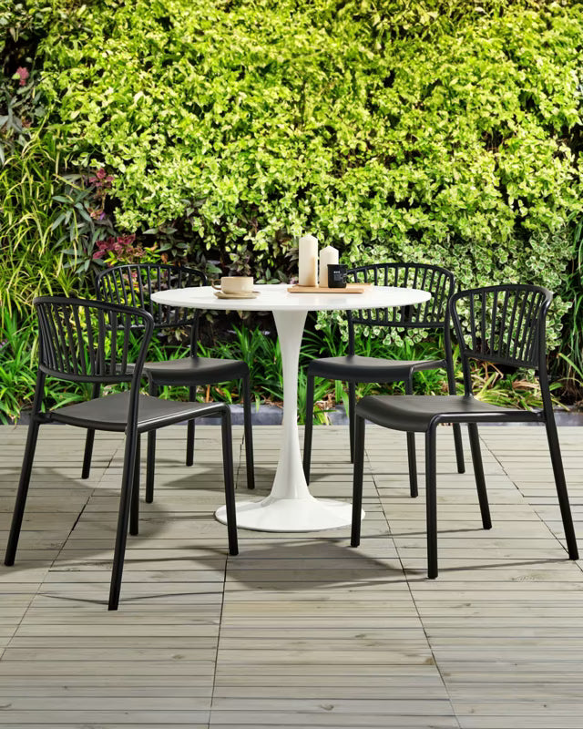 Havebordsstol Gela 45x50x78 cm Sort 4 Stk.