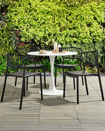 Havebordsstol Gela 45x50x78 cm Sort 4 Stk.