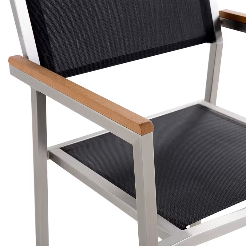 Havebordsstol Grosseto 6 Stk Rustfrit Stål