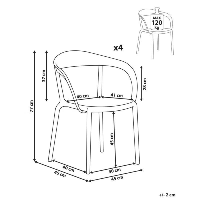 Havebordsstol Malevizi Stabelbar Grøn 4 Stk