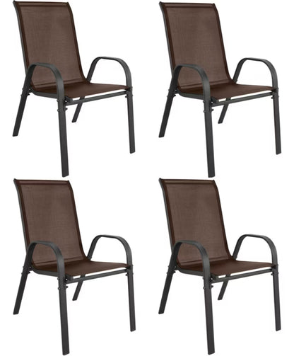 Havebordsstol Metal Brun 4 Stk