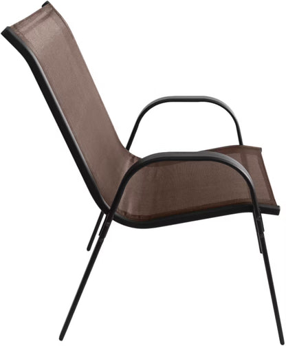 Havebordsstol Metal Brun 4 Stk