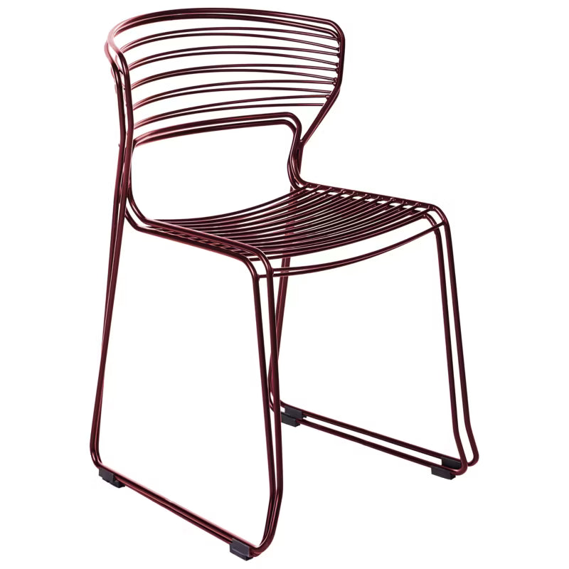 Havebordsstol Pistoia 54x51x80 cm Rød Stål 2 Stk