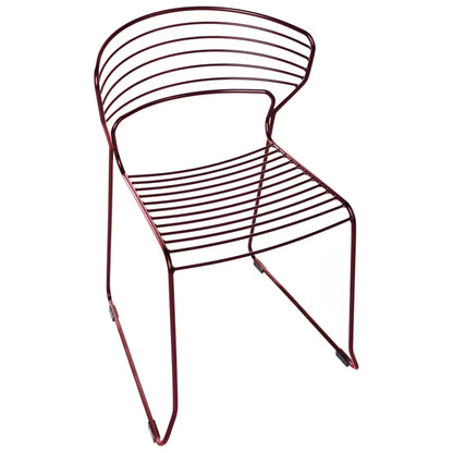 Havebordsstol Pistoia 54x51x80 cm Rød Stål 2 Stk