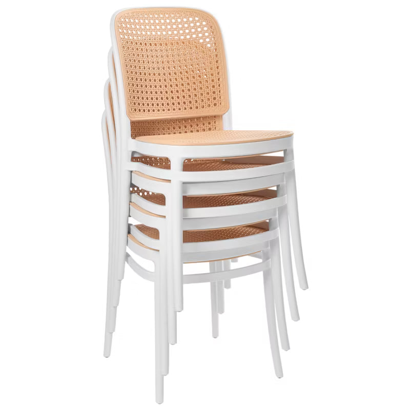 Havebordsstol Plose 4-Pak Hvid og Beige