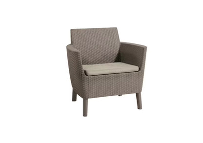 Havebordsstol Salemo Duo 2 Stk. med Hynder Cappuccino