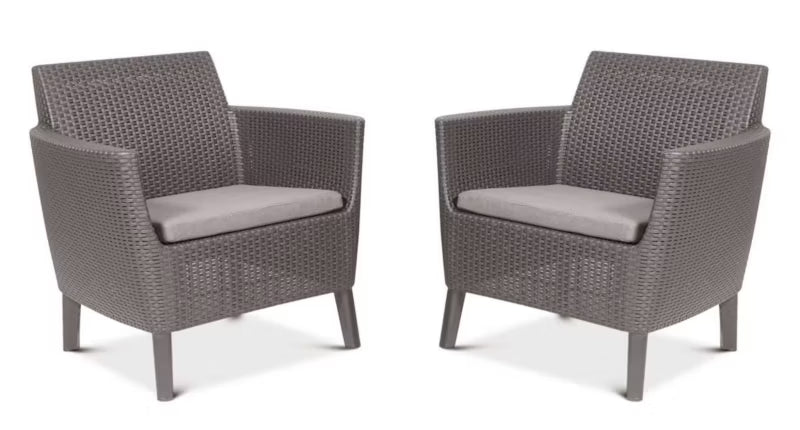 Havebordsstol Salemo Duo 2 Stk. med Hynder Cappuccino