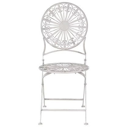 Havebordsstol Scafa 45x47x94 cm Hvid Metal 2 Stk