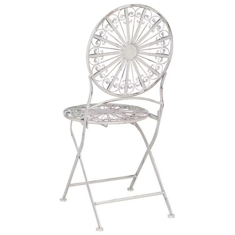 Havebordsstol Scafa 45x47x94 cm Hvid Metal 2 Stk
