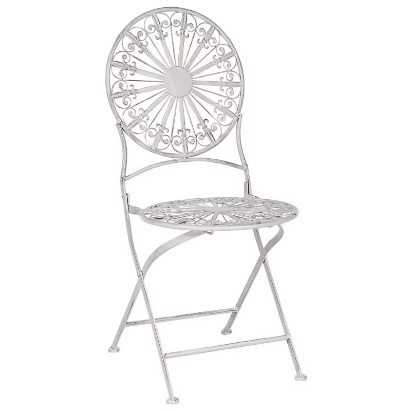 Havebordsstol Scafa 45x47x94 cm Hvid Metal 2 Stk