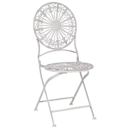 Havebordsstol Scafa 45x47x94 cm Hvid Metal 2 Stk