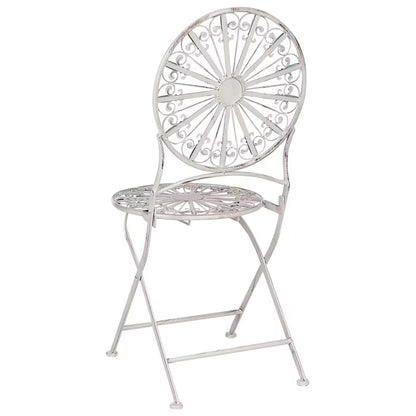 Havebordsstol Scafa 45x47x94 cm Hvid Metal 2 Stk