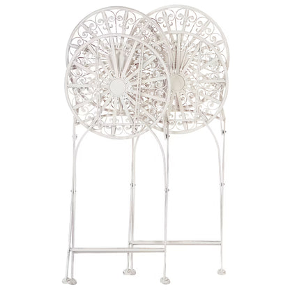 Havebordsstol Scafa 45x47x94 cm Hvid Metal 2 Stk