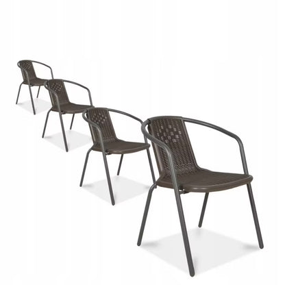 Havebordsstol Simple 55x57 cm Brun 4-Pak