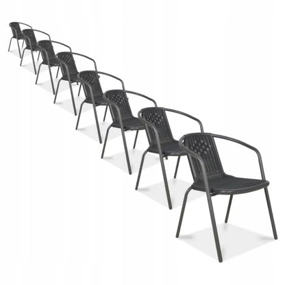 Havebordsstol Simple 55x57x72 cm Grafit 8 Stk.