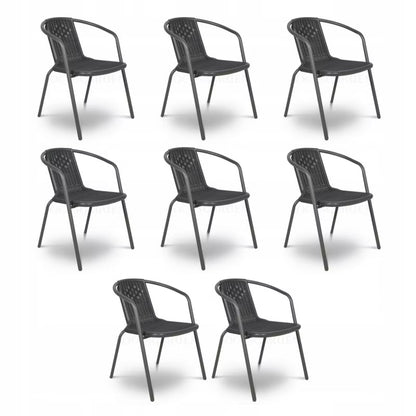 Havebordsstol Simple 55x57x72 cm Grafit 8 Stk.