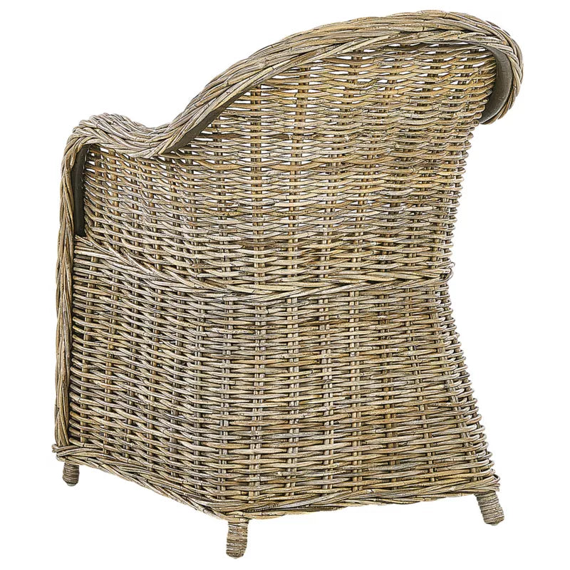 Havebordsstol Susua 2 Stk. Rattan Natur med Hynder
