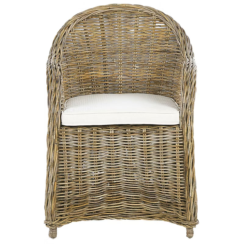 Havebordsstol Susua 2 Stk. Rattan Natur med Hynder