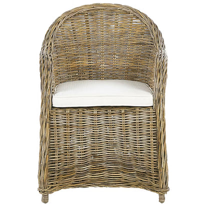 Havebordsstol Susua 2 Stk. Rattan Natur med Hynder