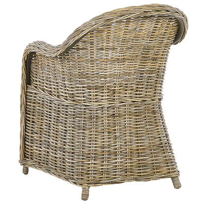 Havebordsstol Susua 2 Stk. Rattan Natur med Hynder
