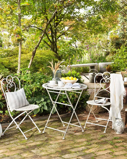 Havebordsstol Trieste Sammenklappelig Lys Beige 2 Stk
