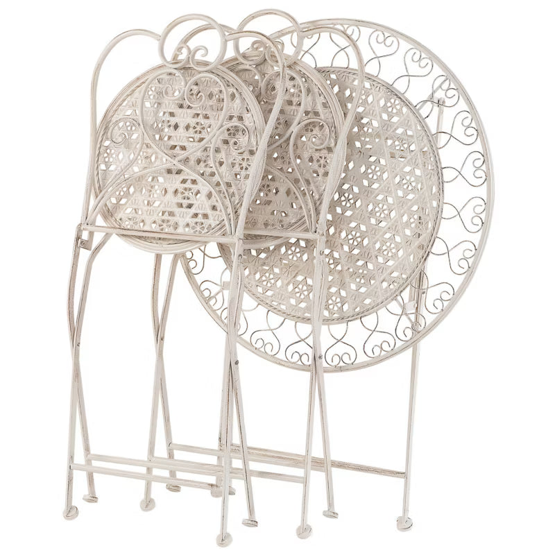 Havebordsstol Trieste Sammenklappelig Lys Beige 2 Stk