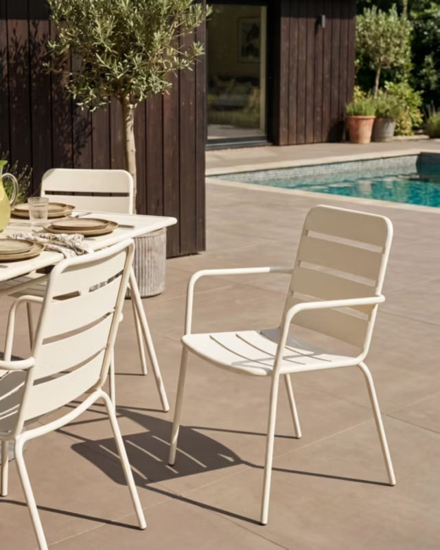 Havebordsstole 6 Stk. Terenzo Lys Beige Metal
