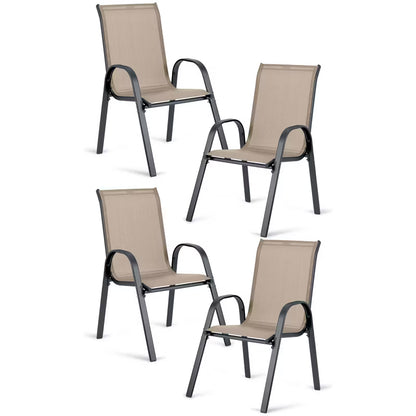 Havebordsstole 53x73x93,5 cm Beige 4 Stk.