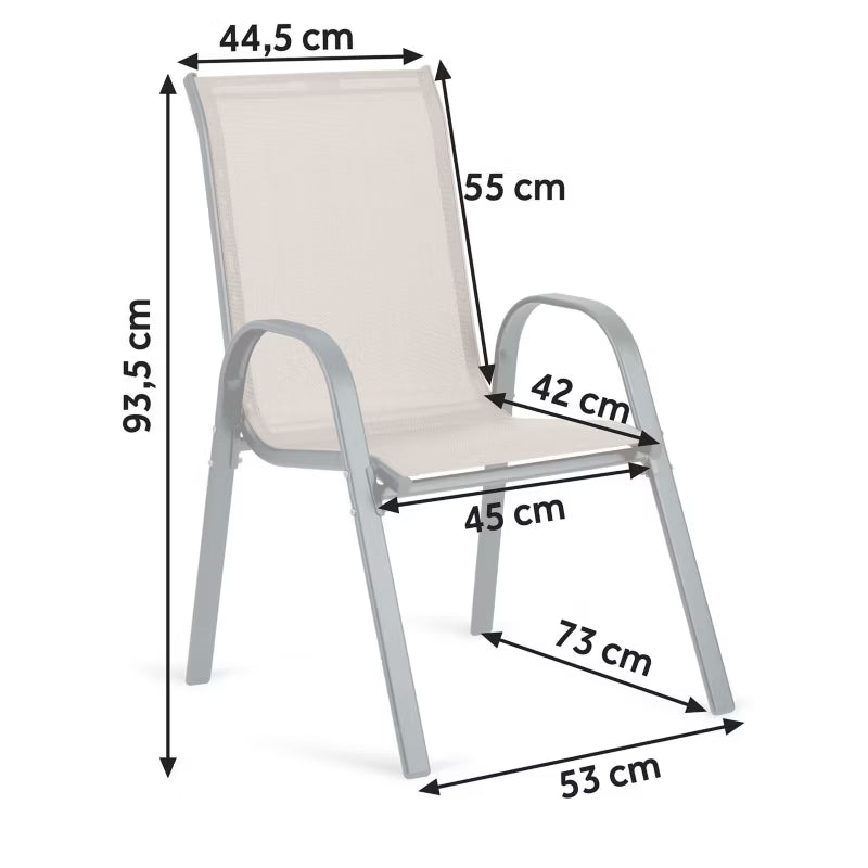 Havebordsstole 53x73x93,5 cm Beige 4 Stk.