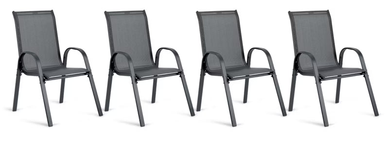 Havebordsstole 4 Stk. 53x73x93,5 cm Grå Stål