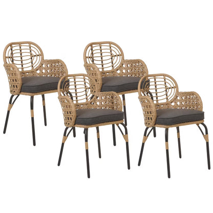 Havebordsstole Pratello 4 Stk. Natur Polyrattan