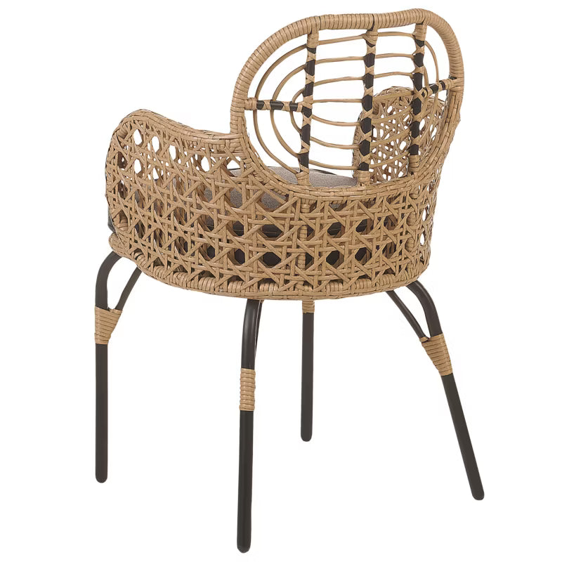 Havebordsstole Pratello 6 Stk. Natur Polyrattan med Hynder