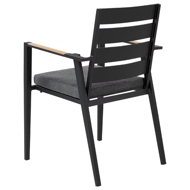 Havebordsstole Sæt med 6 Stk Taviano Sort Metal