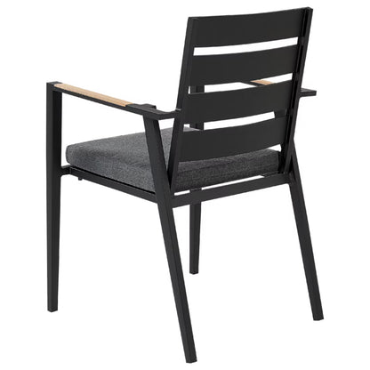 Havebordsstole Sæt med 6 Stk Taviano Sort Metal