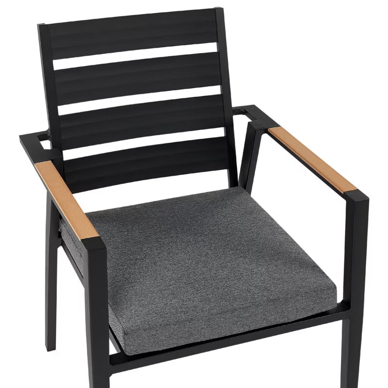 Havebordsstole Sæt med 6 Stk Taviano Sort Metal