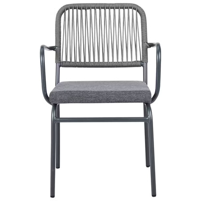 Havebordsstole Taceno 8 Stk Grå Metal med Hynder
