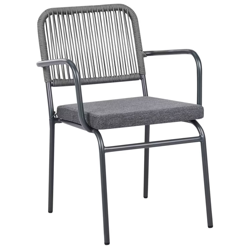 Havebordsstole Taceno 8 Stk Grå Metal med Hynder