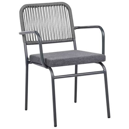 Havebordsstole Taceno 8 Stk Grå Metal med Hynder