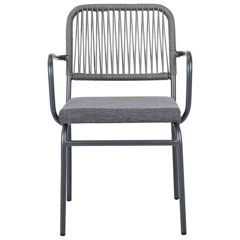 Havebordsstole Taceno 8 Stk Grå Metal med Hynder
